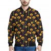 Yellow Tulip Flower Pattern Print Bomber Jacket
