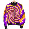 Yellow Twisted Moving Optical Illusion Bomber Jacket