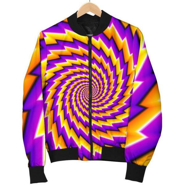 Yellow Twisted Moving Optical Illusion Bomber Jacket