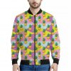 Zigzag Pineapple Pattern Print Bomber Jacket