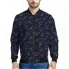 Zodiac Star Signs Pattern Print Bomber Jacket