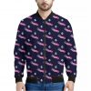 Zombie Eyeball Pattern Print Bomber Jacket