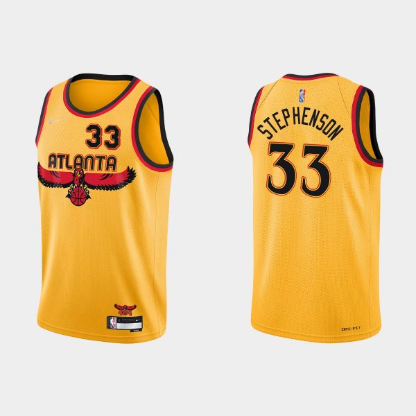 2021-22 Atlanta Hawks No. 33 Lance Stephenson 75th Anniversary City Gold Jersey