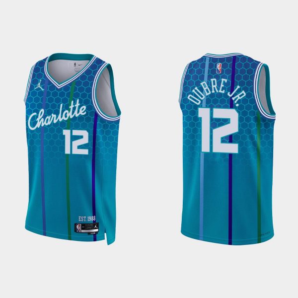 2021-22 Charlotte Hornets No. 12 Kelly Oubre Jr. 75th Anniversary City Blue Jersey