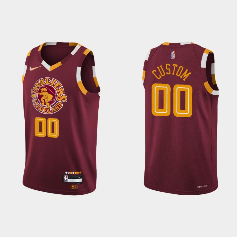 2021-22 Cleveland Cavaliers No. 00 Custom 75th Anniversary City Wine Jersey