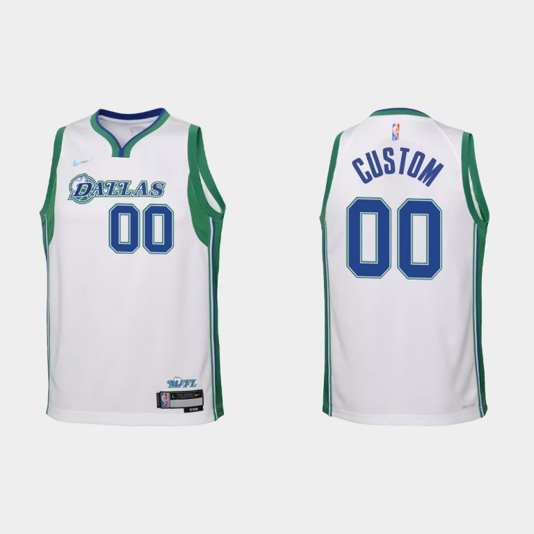 2021-22 Dallas Mavericks #00 Custom 75th Anniversary City White Jersey Youth