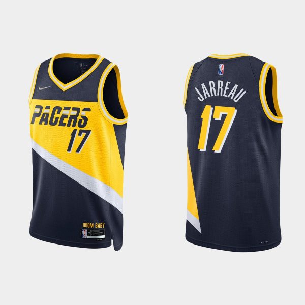 2021-22 Indiana Pacers No. 17 DeJon Jarreau 75th Anniversary City Black Jersey