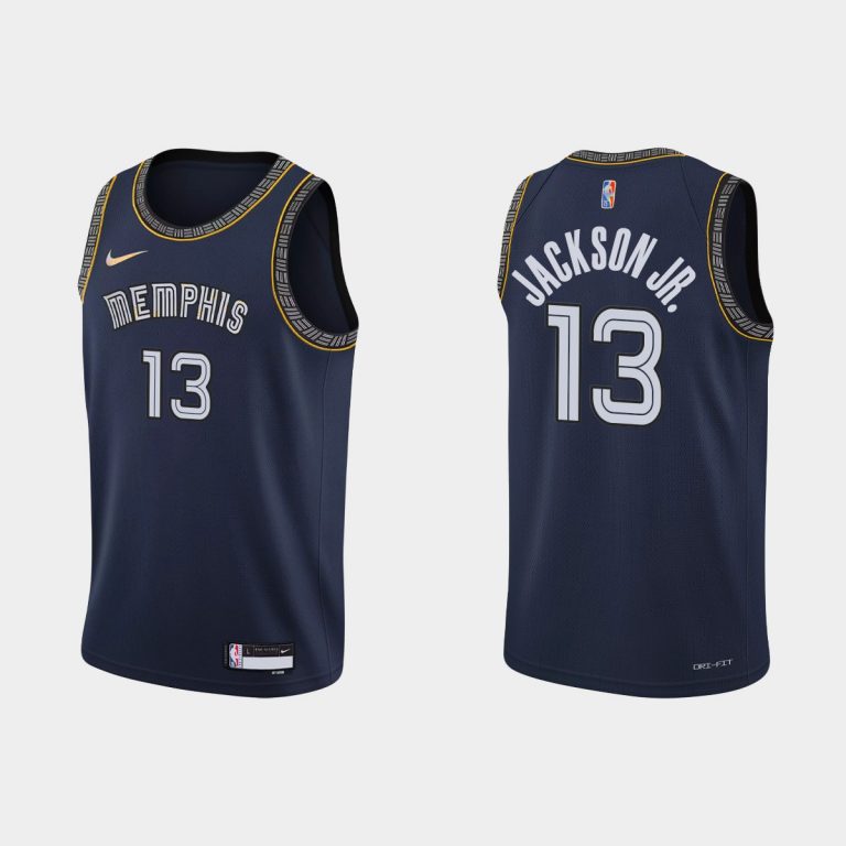 2021-22 Memphis Grizzlies No. 13 Jaren Jackson Jr. 75th Anniversary City Navy Jersey