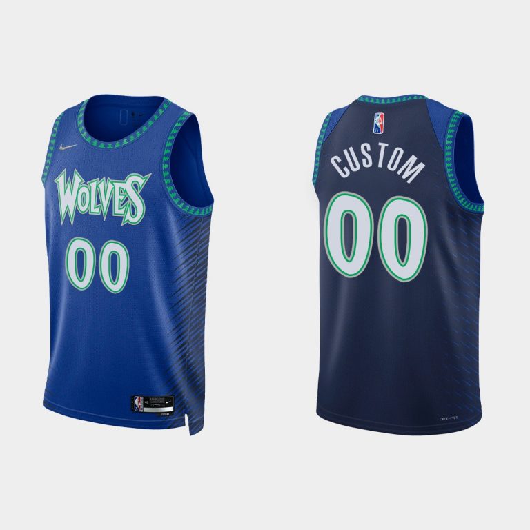 2021-22 Minnesota Timberwolves No. 00 Custom 75th Anniversary City Royal Jersey