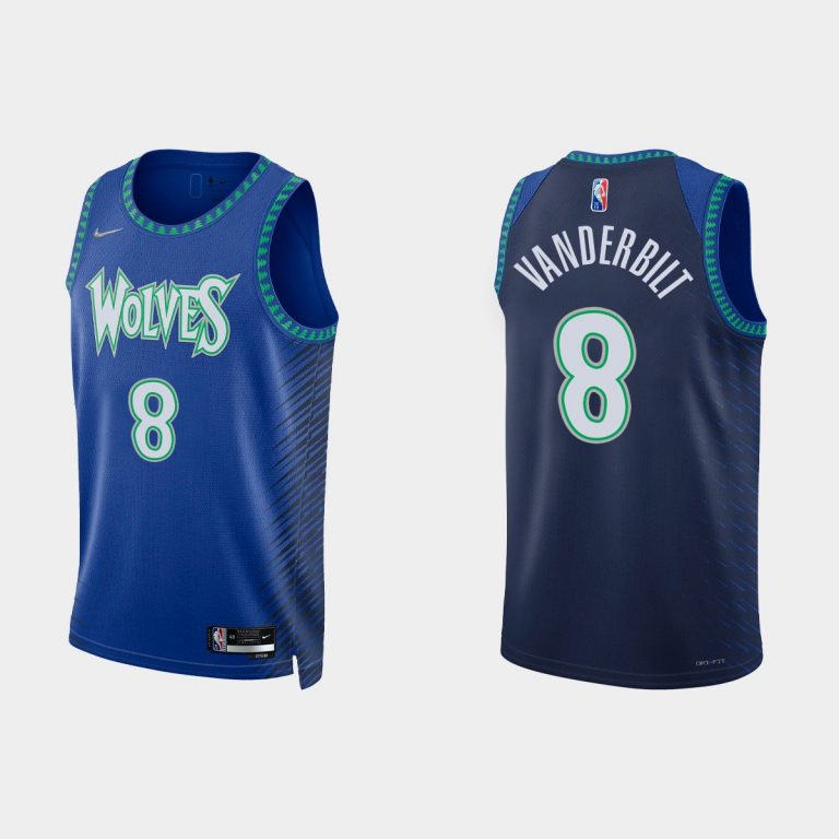 2021-22 Minnesota Timberwolves No. 8 Jarred Vanderbilt 75th Anniversary City Royal Jersey