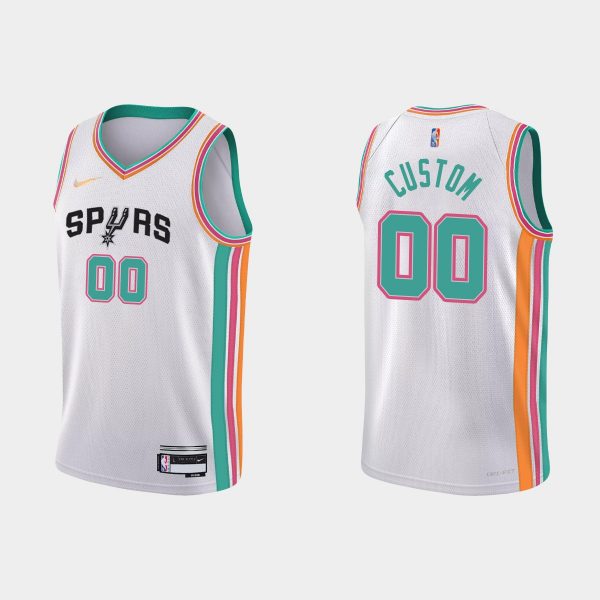 2021-22 San Antonio Spurs No. 00 Custom 75th Anniversary City White Jersey