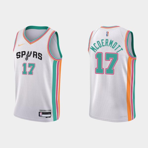 2021-22 San Antonio Spurs No. 17 Doug McDermott 75th Anniversary City White Jersey