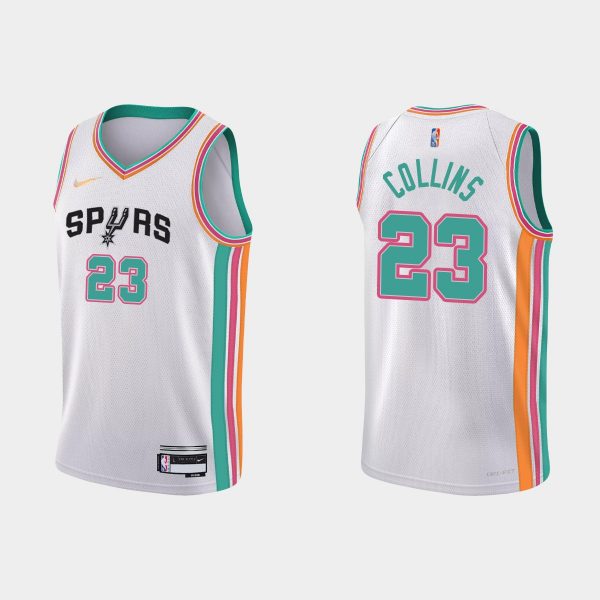 2021-22 San Antonio Spurs No. 23 Zach Collins 75th Anniversary City White Jersey