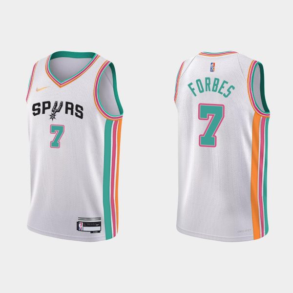 2021-22 San Antonio Spurs No. 7 Bryn Forbes 75th Anniversary City White Jersey