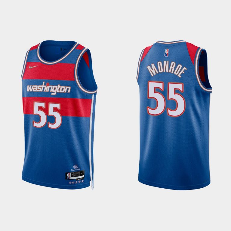 2021-22 Washington Wizards No. 55 Greg Monroe 75th Anniversary City Royal Jersey