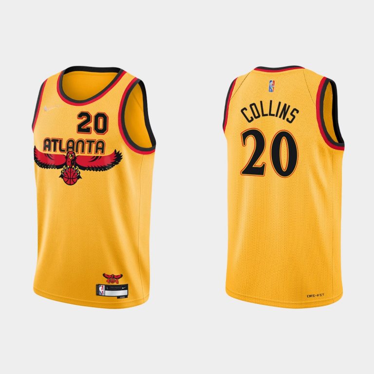 Atlanta Hawks #20 John Collins 2021-22 NBA 75th Anniversary City Gold Jersey