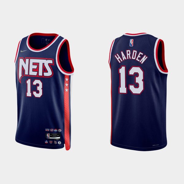 Brooklyn Nets #13 James Harden 2021-22 NBA 75th Anniversary City Navy Jersey