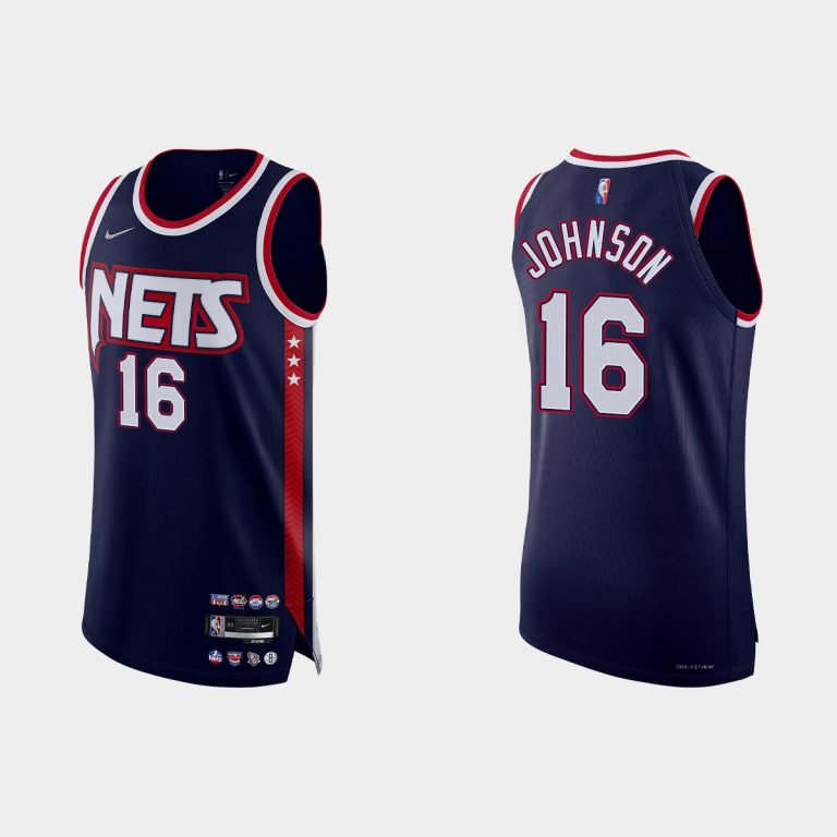 Brooklyn Nets James Johnson #16 2021/22 75th Anniversary City Navy Jersey