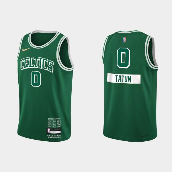 Celtics Jayson Tatum #0 City Edition 75th Anniversary Green Jersey