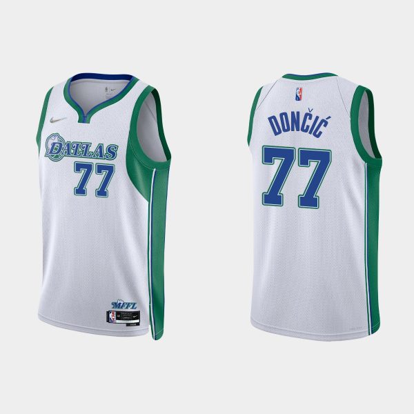 Dallas Mavericks Luka Doncic #77 2021/22 75th Anniversary City White Jersey