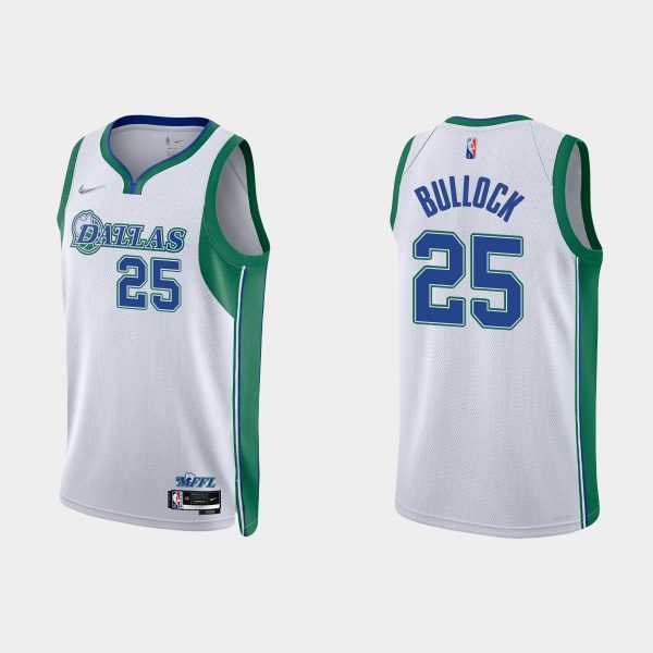 Dallas Mavericks Reggie Bullock #25 2021/22 75th Anniversary City White Jersey