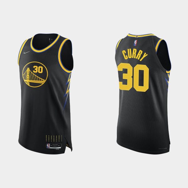 Golden State Warriors Stephen Curry #30 2021/22 75th Anniversary City Black Jersey