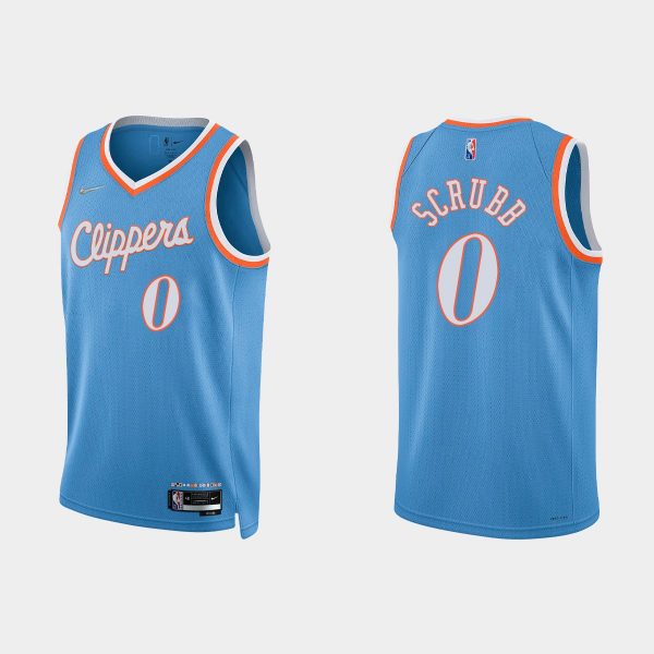 Los Angeles Clippers 75th Anniversary #0 Jay Scrubb Blue City Jersey