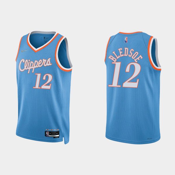 Los Angeles Clippers 75th Anniversary #12 Eric Bledsoe Blue City Jersey