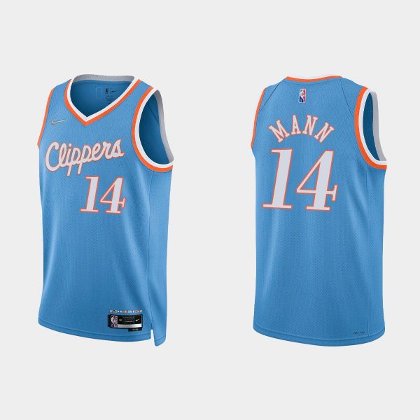 Los Angeles Clippers 75th Anniversary #14 Terance Mann Blue City Jersey