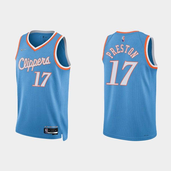 Los Angeles Clippers 75th Anniversary #17 Jason Preston Blue City Jersey