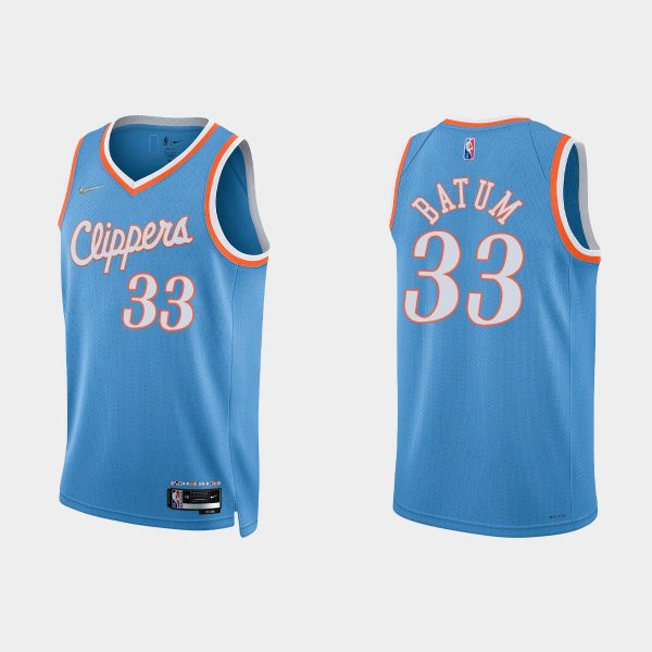 Los Angeles Clippers 75th Anniversary #33 Nicolas Batum Blue City Jersey