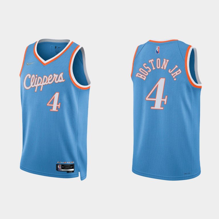 Los Angeles Clippers 75th Anniversary #4 Brandon Boston Jr. Blue City Jersey