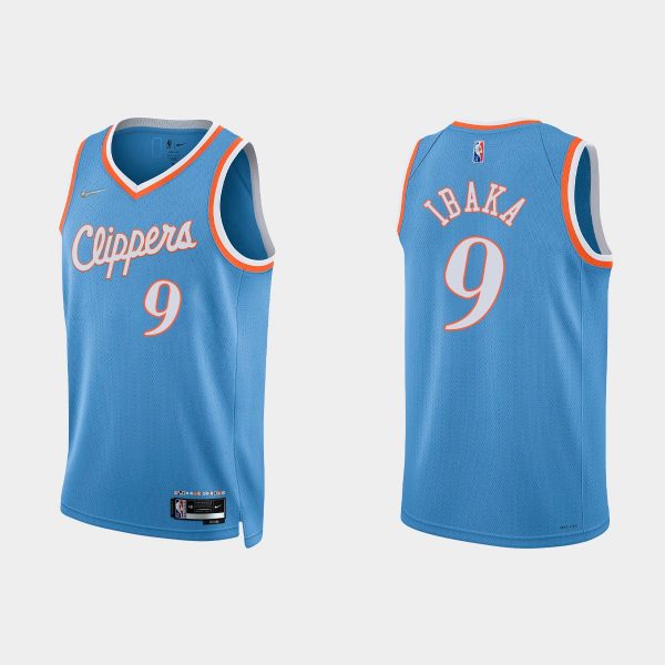 Los Angeles Clippers 75th Anniversary #9 Serge Ibaka Blue City Jersey