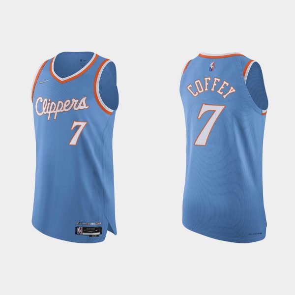 Los Angeles Clippers Amir Coffey #7 2021/22 75th Anniversary City Blue Jersey