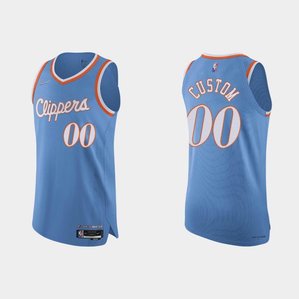 Los Angeles Clippers Custom #00 2021/22 75th Anniversary City Blue Jersey