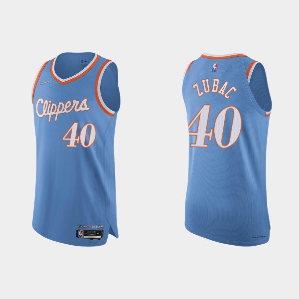 Los Angeles Clippers Ivica Zubac #40 2021/22 75th Anniversary City Blue Jersey