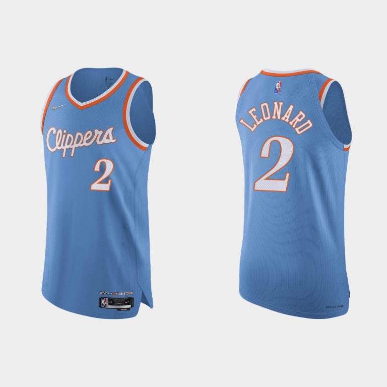 Los Angeles Clippers Kawhi Leonard #2 2021/22 75th Anniversary City Blue Jersey