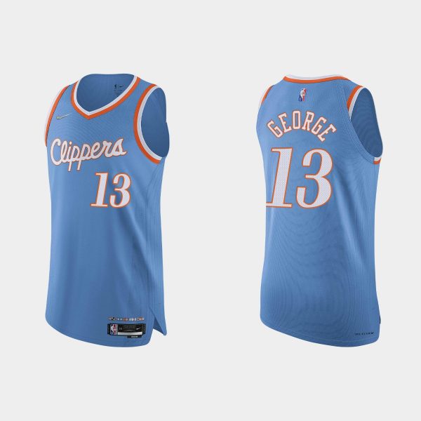 Los Angeles Clippers Paul George #13 2021/22 75th Anniversary City Blue Jersey