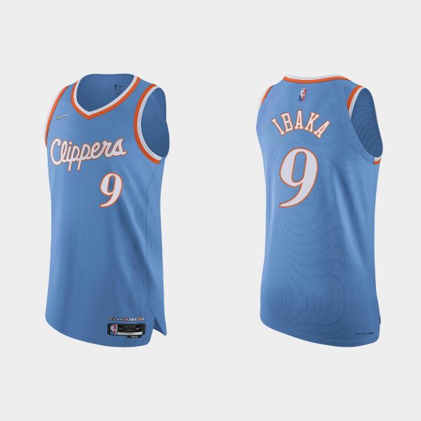Los Angeles Clippers Serge Ibaka #9 2021/22 75th Anniversary City Blue Jersey