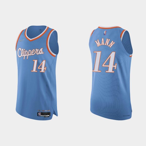 Los Angeles Clippers Terance Mann #14 2021/22 75th Anniversary City Blue Jersey