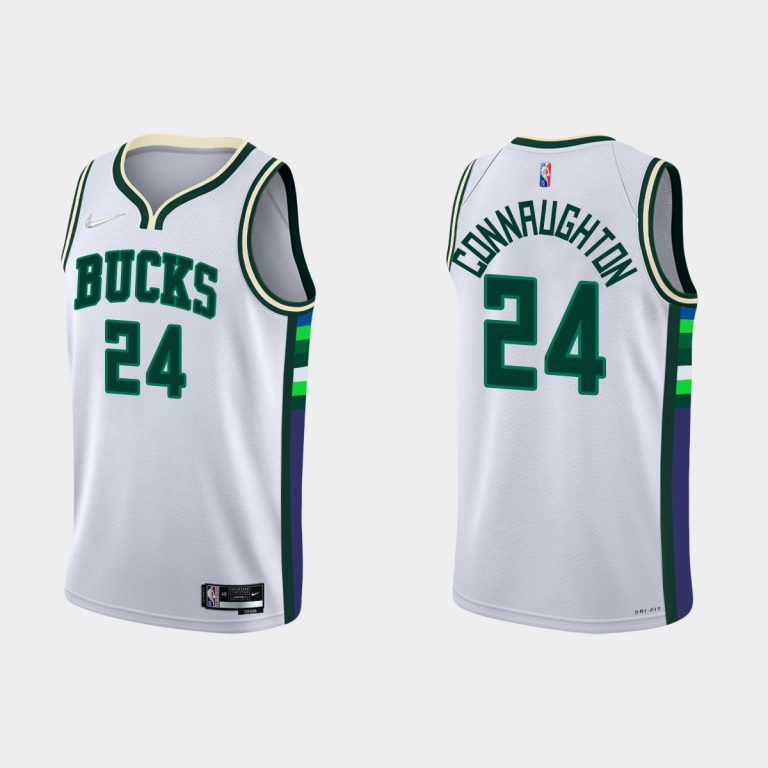 Milwaukee Bucks #24 Pat Connaughton 2021-22 NBA 75th Anniversary City White Jersey