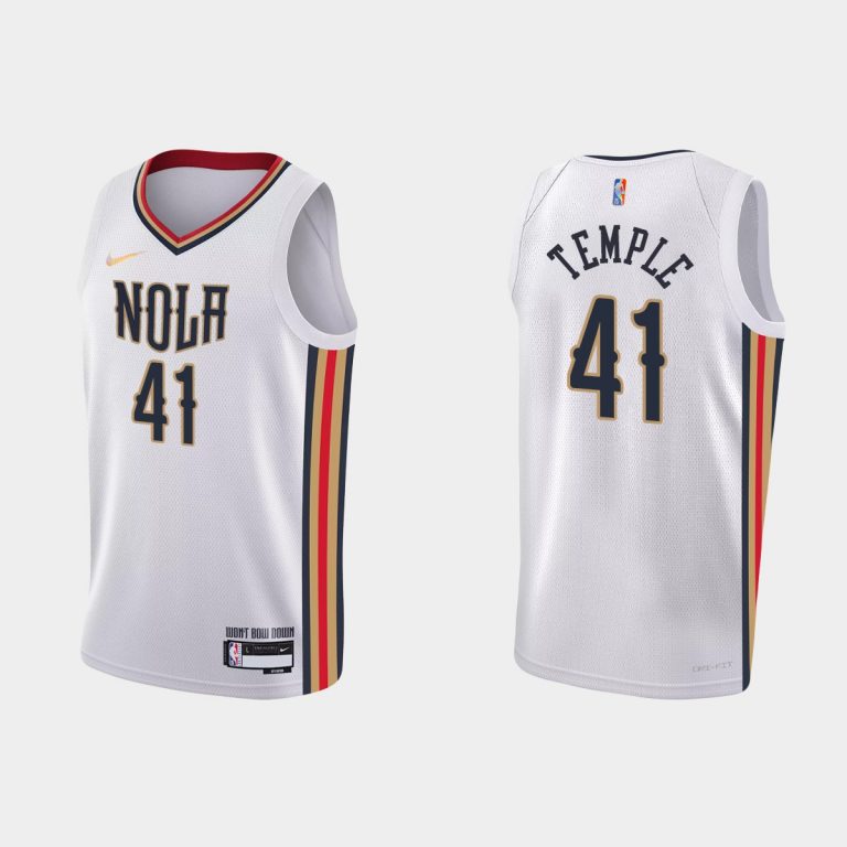 New Orleans Pelicans #41 Garrett Temple 2021-22 NBA 75th Anniversary City White Jersey