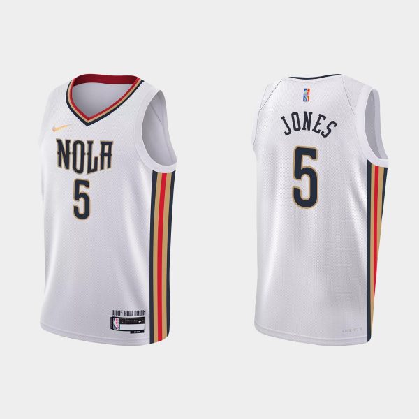 New Orleans Pelicans #5 Herbert Jones 2021-22 NBA 75th Anniversary City White Jersey