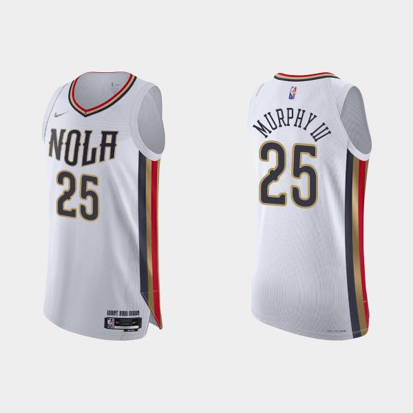 New Orleans Pelicans Trey Murphy III #25 2021/22 75th Anniversary City White Jersey