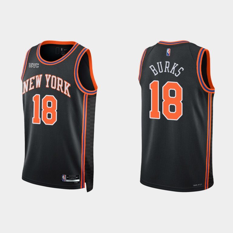 New York Knicks #18 Alec Burks 2021-22 NBA 75th Anniversary City Black Jersey