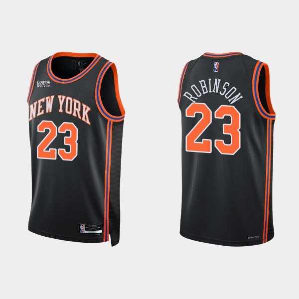 New York Knicks #23 Mitchell Robinson 2021-22 NBA 75th Anniversary City Black Jersey