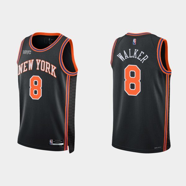 New York Knicks #8 Kemba Walker 2021-22 NBA 75th Anniversary City Black Jersey