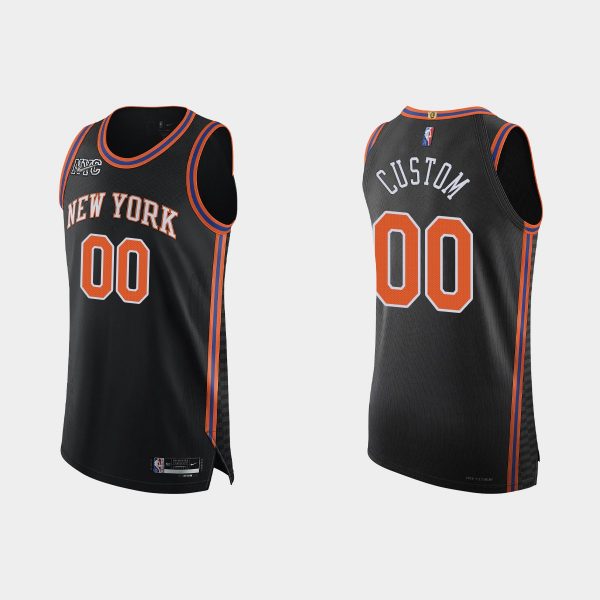 New York Knicks Custom #00 2021/22 75th Anniversary City Black Jersey