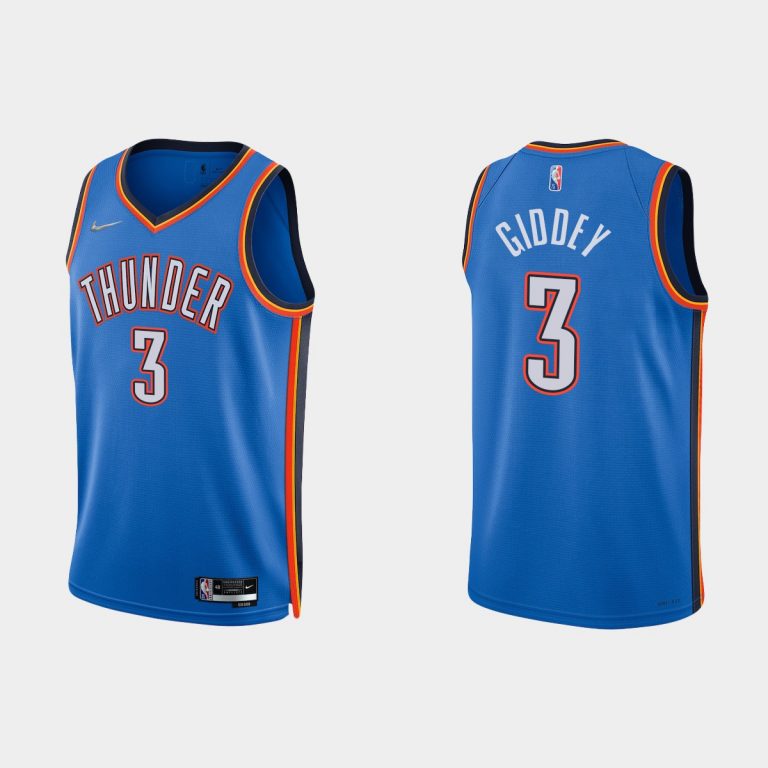 Oklahoma City Thunder Josh Giddey #3 2021/22 75th Anniversary Diamond Blue Jersey Icon