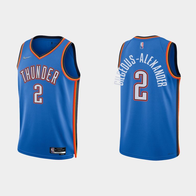 Oklahoma City Thunder Shai Gilgeous-Alexander #2 2021/22 75th Anniversary Diamond Blue Jersey Icon